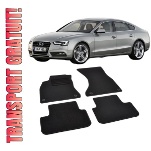 Set covorase mocheta Audi A5 B8 Coupe 2 usi, 2008-2016, din mocheta, compatibile cu autoturismul Audi A5 B8 Coupe 2 usi