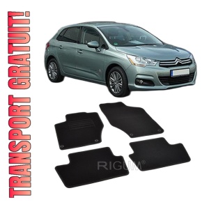 Set covorase mocheta Citroen C4 (2), 2010-2018, din mocheta, compatibile cu autoturismul Citroen C4 (2)