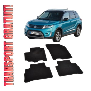 Set covorase mocheta Suzuki Vitara / Vitara Hybrid 2015-prezent, din mocheta, compatibile cu autoturismul Suzuki Vitara / Vitara Hybrid