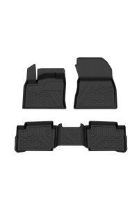 Set covorase Nissan Qashqai III din 2022, covorase presuri tavita auto, cu tunel median intermediar din cauciuc thermoplastic, 4 Stickere auto cu Nissan - Img 3