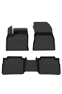 Set covorase Nissan X-Trail E-Power din 2022, covorase presuri tavita auto, cu tunel median intermediar din cauciuc thermoplastic, 4 Stickere auto cu Nissan - Img 3