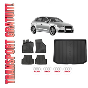 Set Covorase Presuri Auto Si Tavita Portbagaj AUDI A3 Sportback (8VA, 8VF) din 2012-2020 AUDI