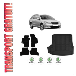 Set Covorase Presuri Auto Si Tavita Portbagaj SKODA Octavia II Combi (1Z5) din 2004-2013 SKODA