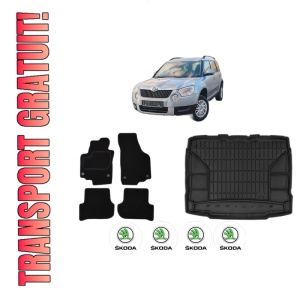 Set Covorase Presuri Auto Si Tavita Portbagaj SKODA YETI (5L) din 2009-2017 SKODA