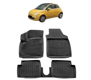 Set covorase presuri FIAT 500 din 2007, auto, din cauciuc thermoplastic - Img 7