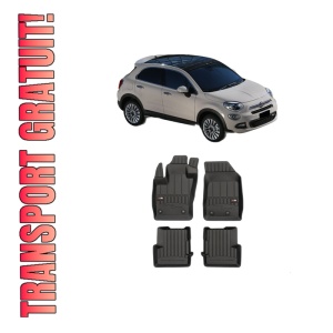 Set covorase presuri FIAT 500X din 2014-2017, auto, din cauciuc thermoplastic, FIAT