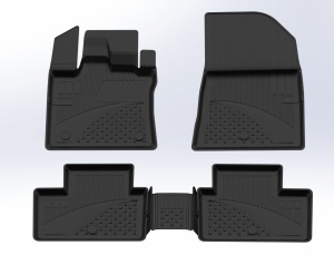 Set covorase Renault Captur II din 2019, covorase presuri tavita auto, cu tunel median intermediar din cauciuc thermoplastic, 4 Stickere auto cu Renault - Img 3
