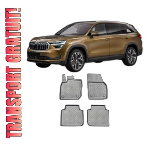 Set covorase SKODA KODIAQ FACELIFT II, din 12.2023 - Prezent, covorase tavita, caroserie SUV 5-7 LOCURI, fara rand 3, compatibile cu autoturismul SKODA KODIAQ FACELIFT II, ARISTAR