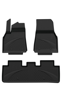 Set covorase Tesla Model Y din 2019-2024, covorase presuri tavita auto, cu tunel median intermediar din cauciuc thermoplastic, 4 Stickere auto cu Tesla - Img 3