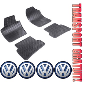 Set covorase Volkswagen Polo VI Hatchback 10.2017 - prezent si 4 stickere rotunde Volkswagen