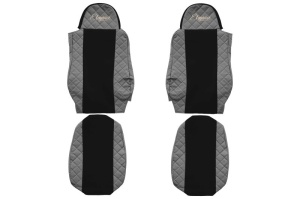 Set Huse Scaune Camion Tir DAF CF 75 din 2001-2013, Auto, Model ELEGANCE Q, Culoare Gri, 4x Stickere auto cu DAF - Img 2
