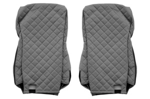 Set Huse Scaune Camion Tir DAF XF 106 din 2012-2017, Auto, Model ELEGANCE Q, Culoare Gri, 4x Stickere auto cu DAF - Img 3