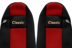 Set Huse Scaune Camion Tir Iveco T din 2004-2019, Auto, Model CLASSIC, Culoare Rosu, 4x Stickere auto cu Iveco - Img 3