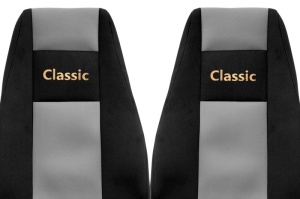 Set Huse Scaune Camion Tir RENAULT TRUCKS T din 2004-2019, Auto, Model CLASSIC, Culoare Gri, 4x Stickere auto cu RENAULT TRUCKS - Img 3
