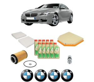 Set Pachet filtre revizie Bosch, 10 litrii ulei Castrol 5W30 BMW Seria 6 Coupe (F13) M6 Competition din 2013-2015, 4x Stickere auto cu BMW - Img 2