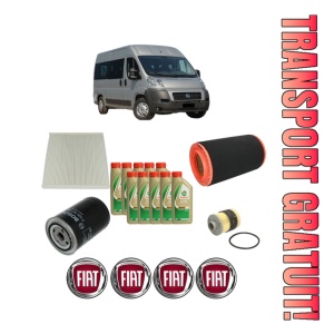 Set Pachet filtre revizie Bosch, 10 litrii ulei Castrol 5W40 FIAT DUCATO Bus (250_) 160 Multijet 3,0 D 4x4 din 2006-2011, 4x Stickere auto cu FIAT