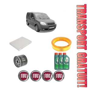 Set Pachet filtre revizie Bosch, 3 litrii ulei Castrol 10W40 FIAT DOBLO MPV (119_, 223_) 1.2 (223AXA1A) din 2001, 4x Stickere auto cu FIAT