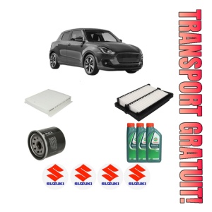Set Pachet filtre revizie Bosch, 3 litrii ulei Castrol 10W40 SUZUKI SWIFT V (AZ) 1.0 SHVS (A2L310) din 2017, 4x Stickere auto cu SUZUKI