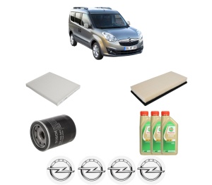 Set Pachet filtre revizie Bosch, 3 litrii ulei Castrol 5W30 OPEL COMBO Tour (X12) 1.4 (C26, D26, E26, C06) din 2012, 4x Stickere auto cu OPEL - Img 2