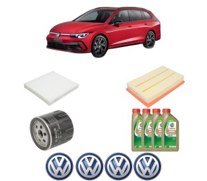 Set Pachet filtre revizie Bosch, 4 litrii ulei Castrol 0W20 Volkswagen GOLF VIII Variant (CG5, DB5) 1.0 TSI din 2020, 4x Stickere auto cu Volkswagen - Img 2