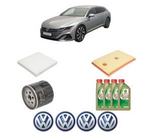 Set Pachet filtre revizie Bosch, 4 litrii ulei Castrol 0W20 Volkswagen ARTEON SHOOTING BRAKE (3H9) 1.4 eHybrid din 2020, 4x Stickere auto cu Volkswagen - Img 2