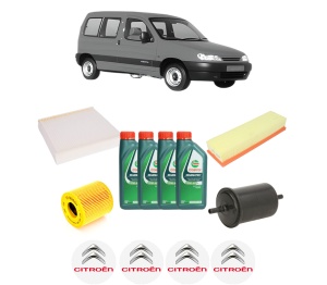 Set Pachet filtre revizie Bosch, 4 litrii ulei Castrol 10W40 CITROEN BERLINGO / BERLINGO FIRST MPV (MF_, GJK_, GFK_) 1.6 16V (MFNFU) din 2000-2011, 4x Stickere auto cu CITROEN - Img 2