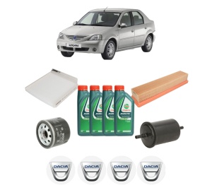 Set Pachet filtre revizie Bosch, 4 litrii ulei Castrol 10W40 DACIA LOGAN (LS_) 1.2 16V (LS1N, LS02, BS02) din 2006, 4x Stickere auto cu DACIA - Img 2