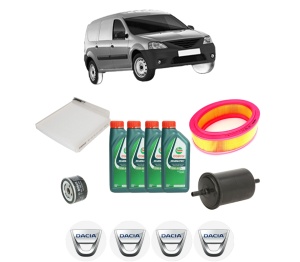 Set Pachet filtre revizie Bosch, 4 litrii ulei Castrol 10W40 DACIA LOGAN EXPRESS (FS_) 1.4 din 2009, 4x Stickere auto cu DACIA - Img 2