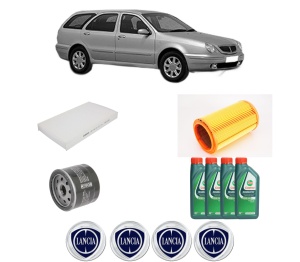 Set Pachet filtre revizie Bosch, 4 litrii ulei Castrol 10W40 LANCIA LYBRA SW (839_) 1.6 (839.BXF1A) din 2000-2005, 4x Stickere auto cu LANCIA - Img 2