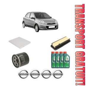 Set Pachet filtre revizie Bosch, 4 litrii ulei Castrol 10W40 NISSAN MICRA IV (K13K, K13KK) 1.2 DIG-S din 2011-2015, 4x Stickere auto cu NISSAN