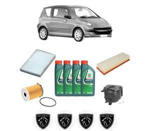 Set Pachet filtre revizie Bosch, 4 litrii ulei Castrol 10W40 PEUGEOT 1007 (KM_) 1.6 HDi din 2007, 4x Stickere auto cu PEUGEOT - Img 2