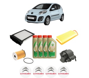 Set Pachet filtre revizie Bosch, 4 litrii ulei Castrol 5W40 CITROEN C1 (PM_, PN_) 1.4 HDi din 2005-2014, 4x Stickere auto cu CITROEN - Img 2