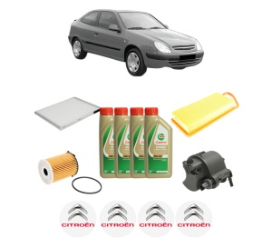 Set Pachet filtre revizie Bosch, 4 litrii ulei Castrol 5W40 CITROEN XSARA Coupe (N0) 1.4 HDi din 2003-2005, 4x Stickere auto cu CITROEN - Img 2