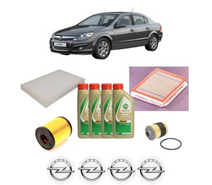 Set Pachet filtre revizie Bosch, 4 litrii ulei Castrol 5W40 OPEL ASTRA H Saloon (A04) 1.3 CDTi (L69) din 2007-2010, 4x Stickere auto cu OPEL - Img 2