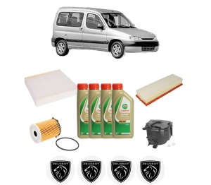 Set Pachet filtre revizie Bosch, 4 litrii ulei Castrol 5W40 PEUGEOT PARTNER MPV (5_, G_) 1.6 HDi 75 din 2005-2008, 4x Stickere auto cu PEUGEOT - Img 2