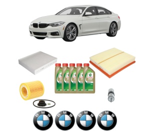 Set Pachet filtre revizie Bosch, 5 litrii ulei Castrol 0W20 BMW Seria 3 Gran Turismo (F34) 328 i din 2013-2016, 4x Stickere auto cu BMW - Img 2