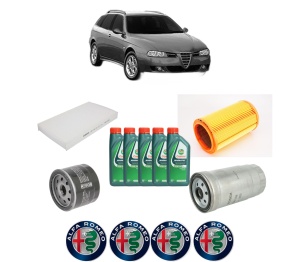 Set Pachet filtre revizie Bosch, 5 litrii ulei Castrol 10W40 ALFA ROMEO 156 Sportwagon (932_) 1.9 JTD (932B2) din 2000, 4x Stickere auto cu ALFA ROMEO - Img 2