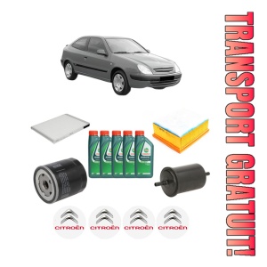 Set Pachet filtre revizie Bosch, 5 litrii ulei Castrol 10W40 CITROEN XSARA Coupe (N0) 2.0 16V din 2000-2005, 4x Stickere auto cu CITROEN