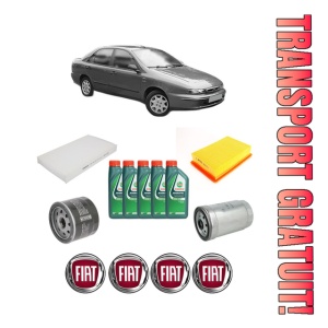 Set Pachet filtre revizie Bosch, 5 litrii ulei Castrol 10W40 FIAT MAREA (185_) 1.9 JTD 110 (185AXT1A) din 2000-2002, 4x Stickere auto cu FIAT