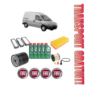 Set Pachet filtre revizie Bosch, 5 litrii ulei Castrol 10W40 FIAT SCUDO Van (220_) 2.0 JTD din 2002-2006, 4x Stickere auto cu FIAT