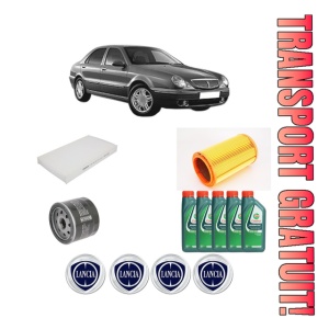 Set Pachet filtre revizie Bosch, 5 litrii ulei Castrol 10W40 LANCIA LYBRA (839_) 2.0 20V (839AXH1A) din 2000-2005, 4x Stickere auto cu LANCIA
