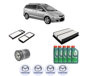 Set Pachet filtre revizie Bosch, 5 litrii ulei Castrol 10W40 MAZDA 5 (CR) 2.0 (CREW, CR19) din 2005-2010, 4x Stickere auto cu MAZDA - Img 2