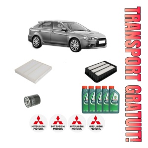 Set Pachet filtre revizie Bosch, 5 litrii ulei Castrol 10W40 MITSUBISHI LANCER VIII Sportback (CX_A) 1.5 din 2008, 4x Stickere auto cu MITSUBISHI