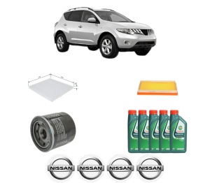 Set Pachet filtre revizie Bosch, 5 litrii ulei Castrol 10W40 NISSAN MURANO II (Z51) 3.5 4x4 din 2008-2010, 4x Stickere auto cu NISSAN - Img 2