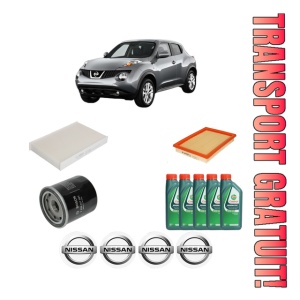Set Pachet filtre revizie Bosch, 5 litrii ulei Castrol 10W40 NISSAN JUKE Van (F15) 1.6 din 2013-2019, 4x Stickere auto cu NISSAN