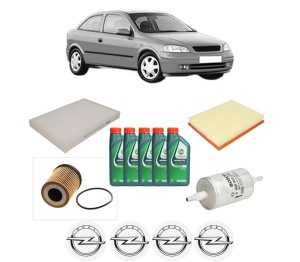 Set Pachet filtre revizie Bosch, 5 litrii ulei Castrol 10W40 OPEL ASTRA G Hatchback (T98) 1.8 16V (F08, F48) din 2000-2005, 4x Stickere auto cu OPEL - Img 2