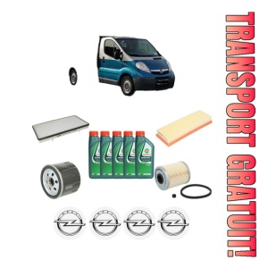Set Pachet filtre revizie Bosch, 5 litrii ulei Castrol 10W40 OPEL VIVARO A Platform/Chassis (X83) 1.9 Di din 2001-2014, 4x Stickere auto cu OPEL