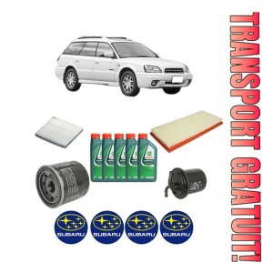 Set Pachet filtre revizie Bosch, 5 litrii ulei Castrol 10W40 SUBARU OUTBACK (BE, BH) 2.5 AWD (BH9) din 2000-2003, 4x Stickere auto cu SUBARU