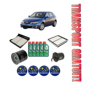 Set Pachet filtre revizie Bosch, 5 litrii ulei Castrol 10W40 SUBARU IMPREZA Hatchback (GR, GH, G3) 2.0 R AWD (GH7) din 2008-2012, 4x Stickere auto cu SUBARU