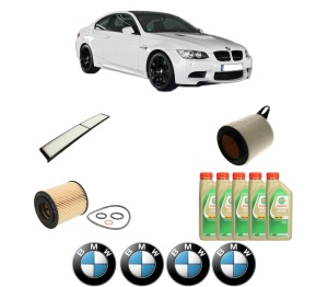 Set Pachet filtre revizie Bosch, 5 litrii ulei Castrol 5W30 BMW Seria 3 Coupe (E92) 318 i din 2010-2013, 4x Stickere auto cu BMW - Img 2